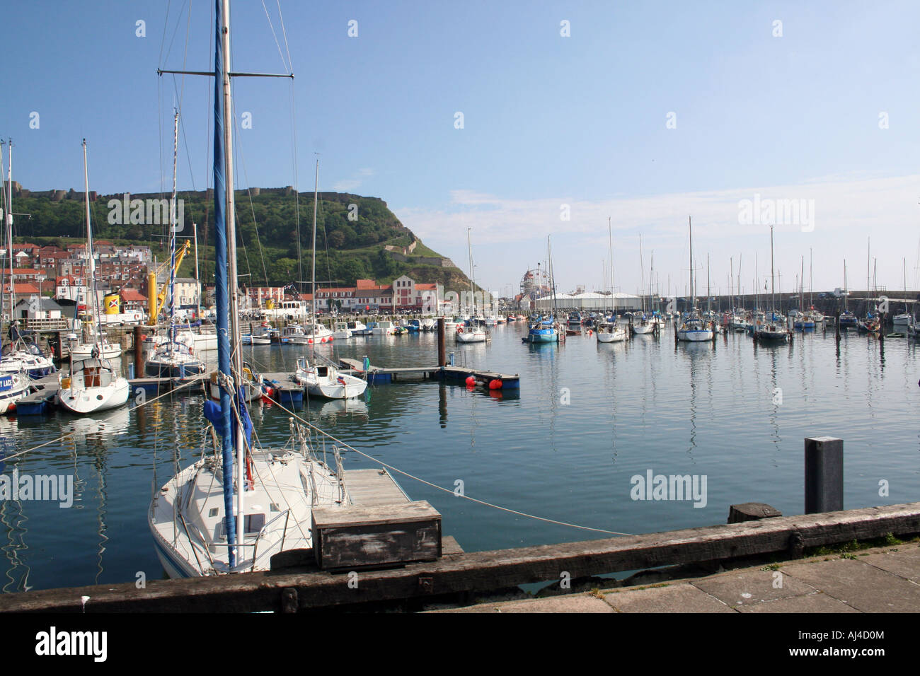 General view of Scarborough harbour pictured in north yotrkshire in England, UK Stock Photo