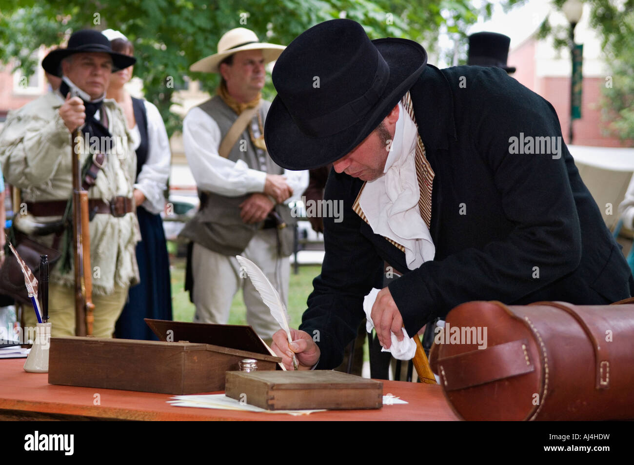 Reenactment of the Signing of the Indiana State Constitution on June 10 1816 Corydon Indiana Stock Photo