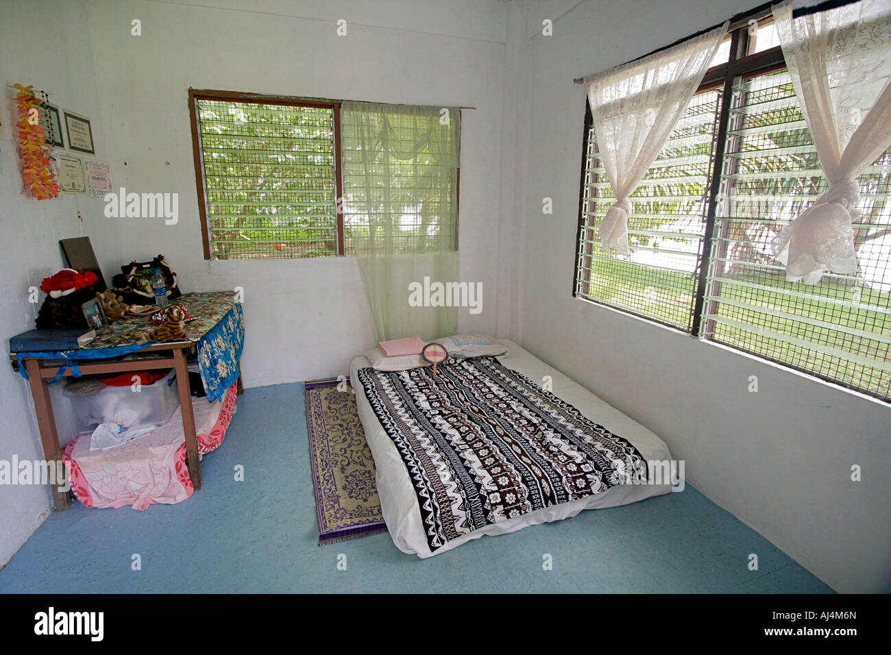 Guest room at home in Walung village accessible by boat on high tide on Kosrae Federated States of Micronesia FSM Stock Photo