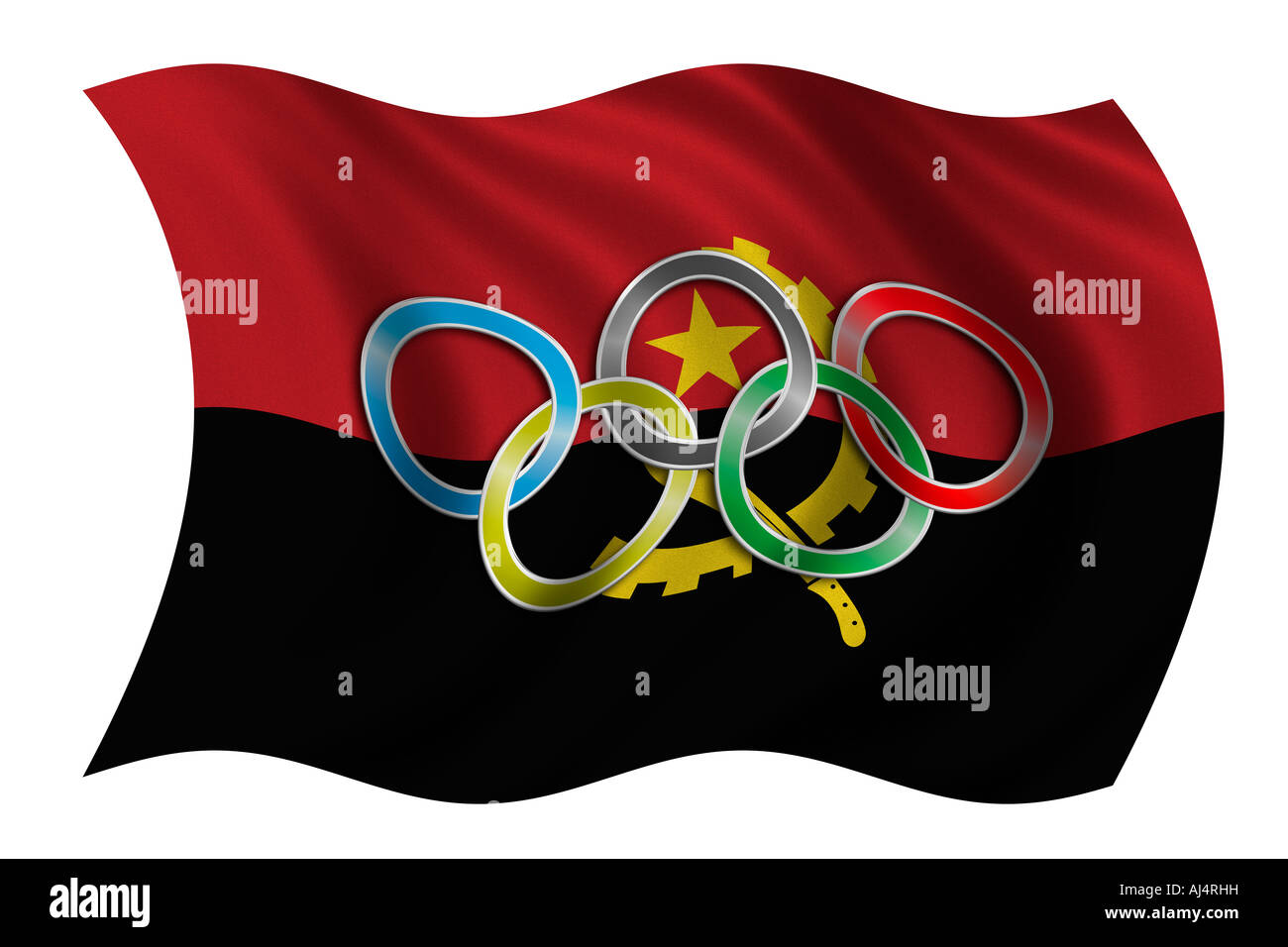 Flag of Angola with olympic symbol Stock Photo Alamy