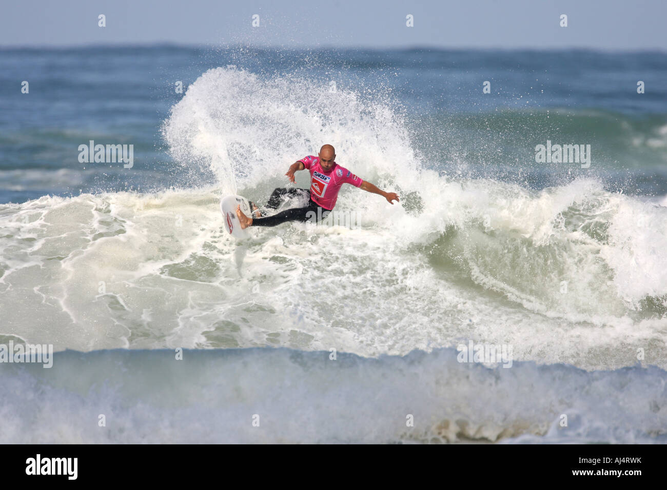 Pro Surfer Kelly Slater surfing a wave Stock Photo