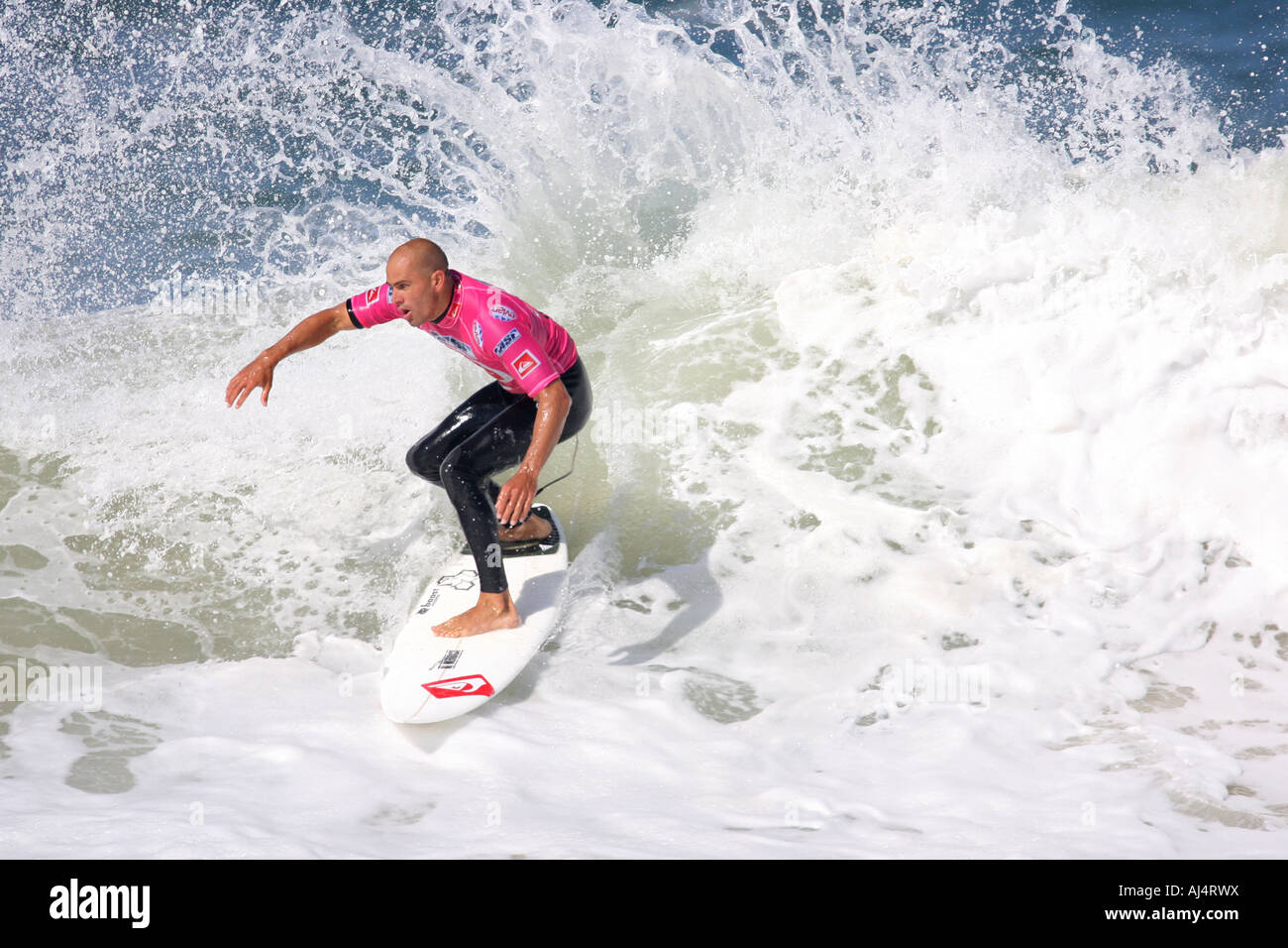 Pro Surfer Kelly Slater surfing a Wave Stock Photo Alamy