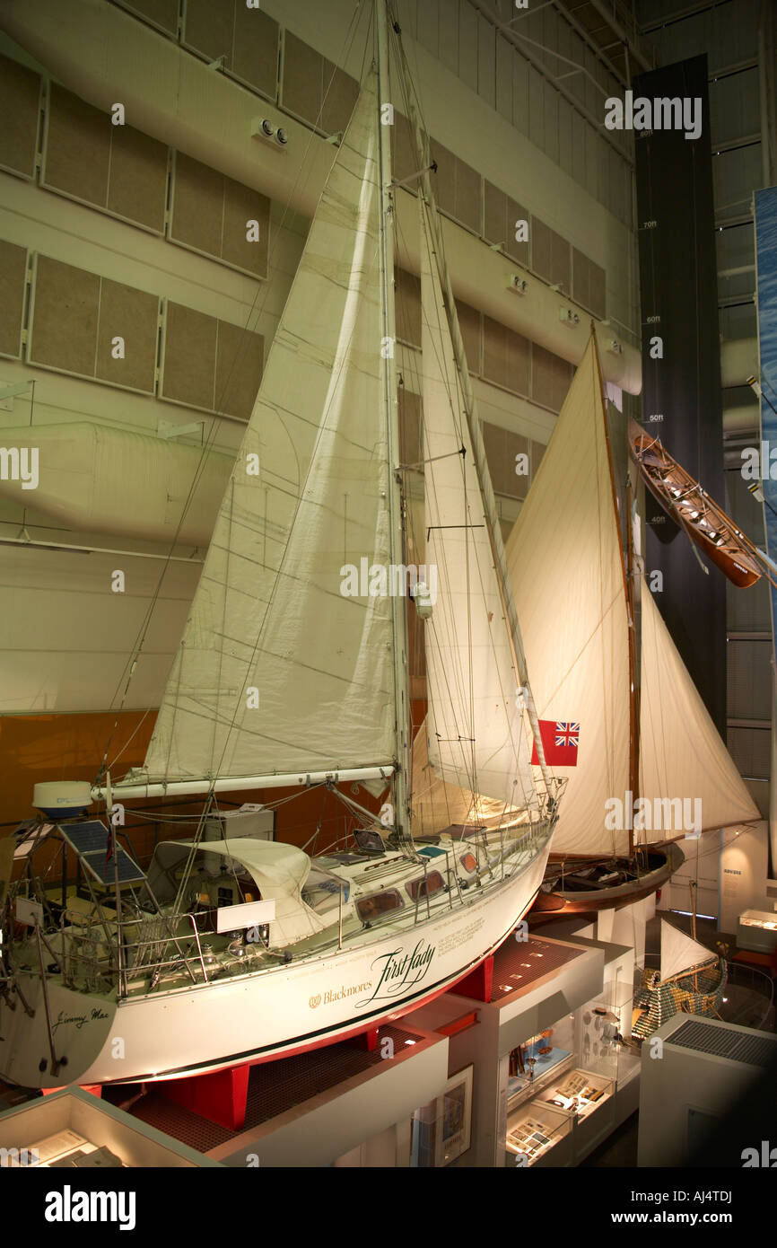 Blackmores First Lady and Britannia sailing ship in National Maritime Museum Sydney New South Wales NSW Australia Stock Photo