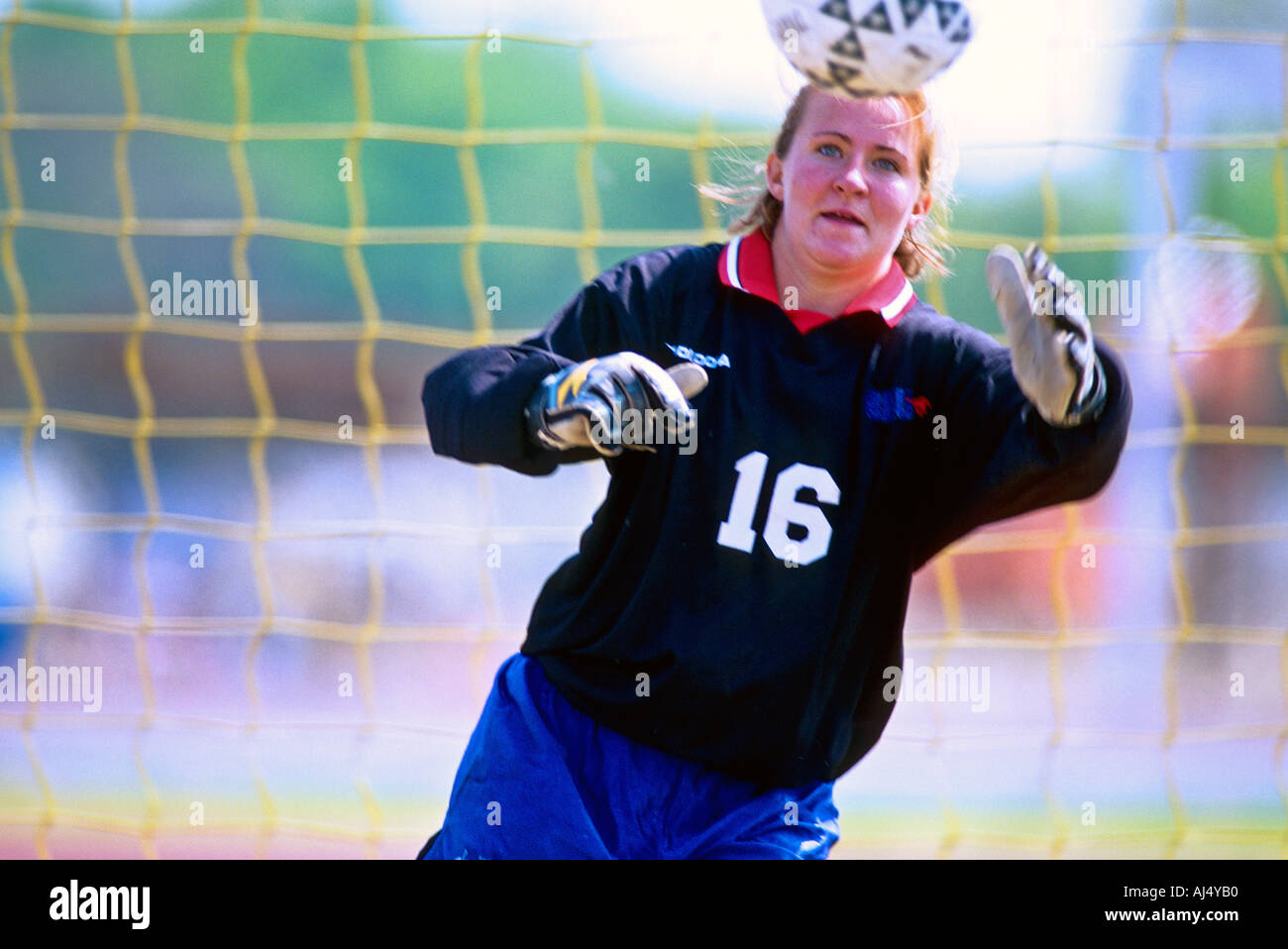 Female soccer goalie Stock Photo Alamy