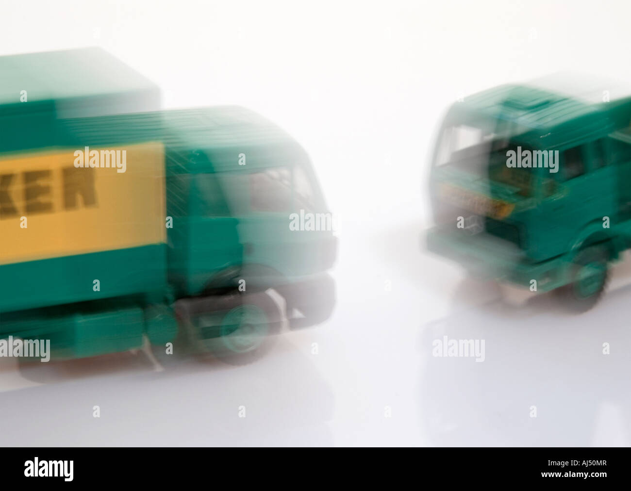 two truck running into collision Stock Photo Alamy