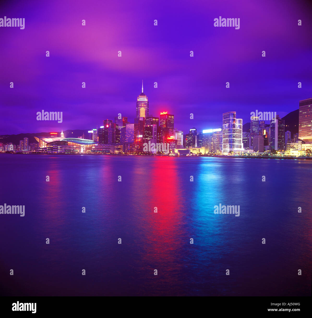 Hong Kong skyline at sunset hour Stock Photo - Alamy