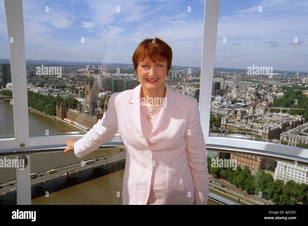 Tessa Jowell Labour MP for Dulwich West Norwood and Secretary of State for Culture On the London Eye Portrait May 2003 Stock Photo