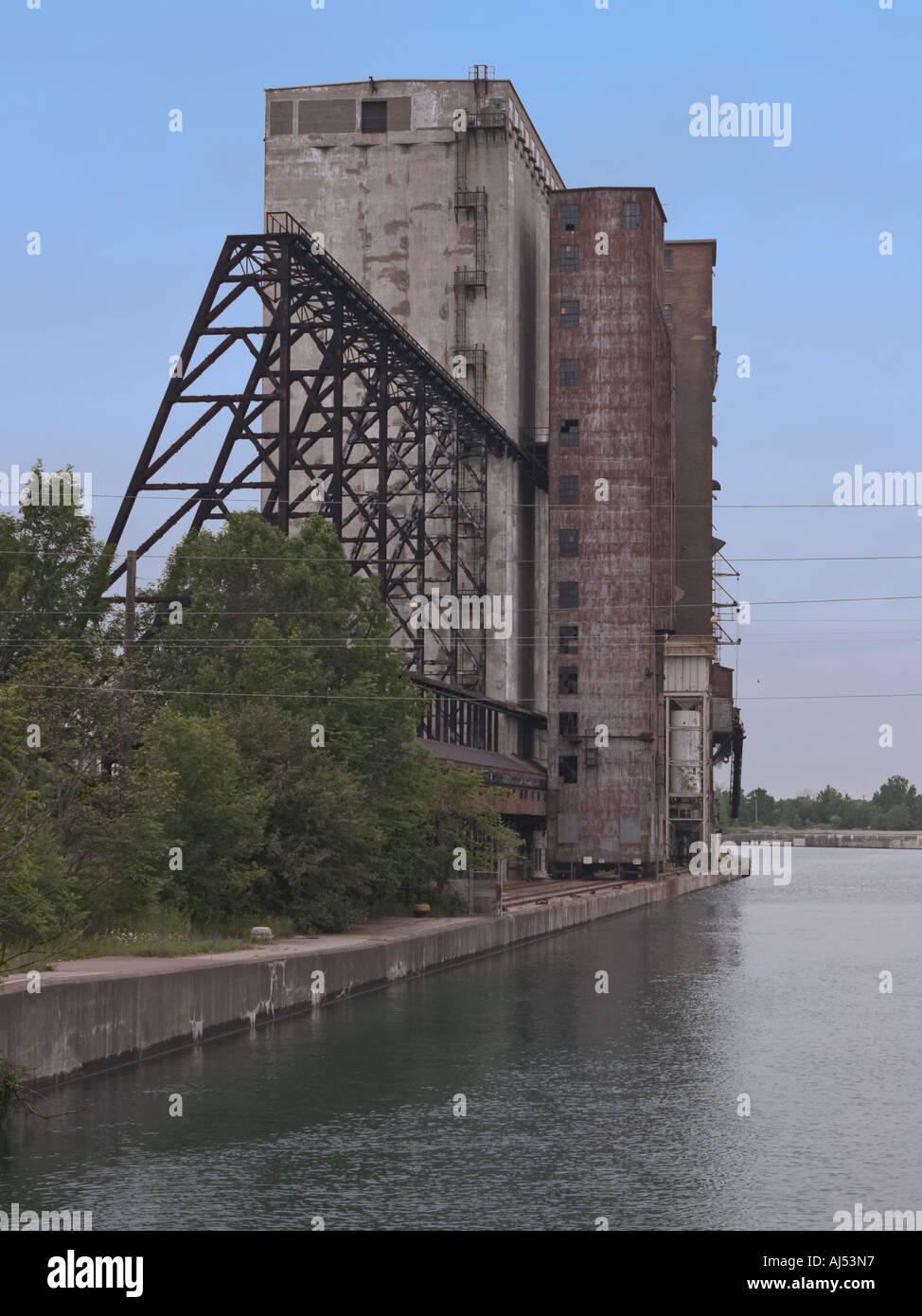 An old factory building built on the Welland Canal Stock Photo 8356758