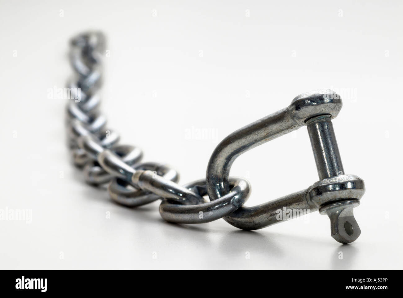 Chain and 8mm 'Steel Shackle' Stock Photo