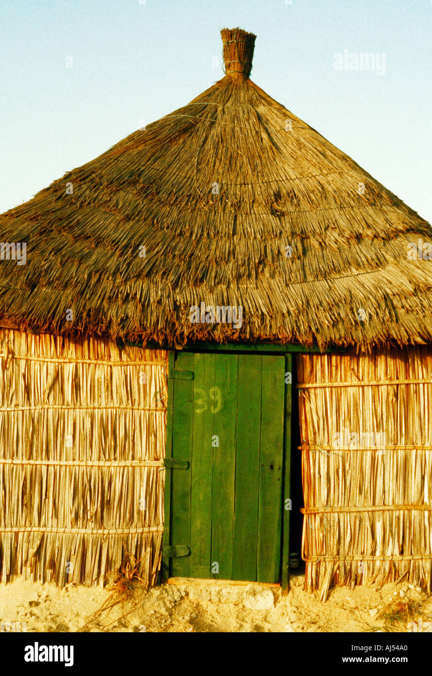 A holiday beach shack in Gambia Stock Photo