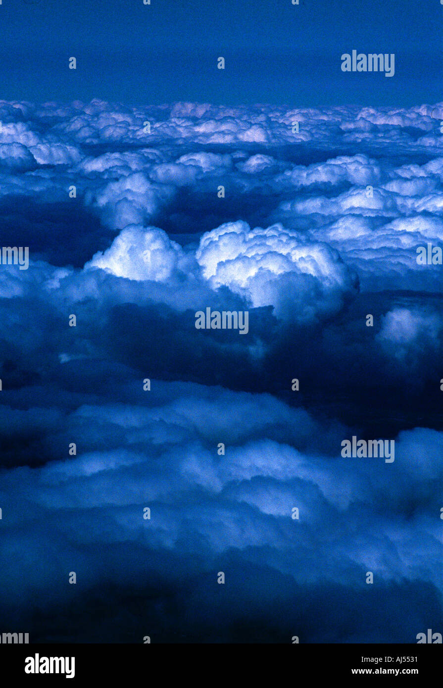 The bright blue sky and clouds as seen from above Stock Photo - Alamy