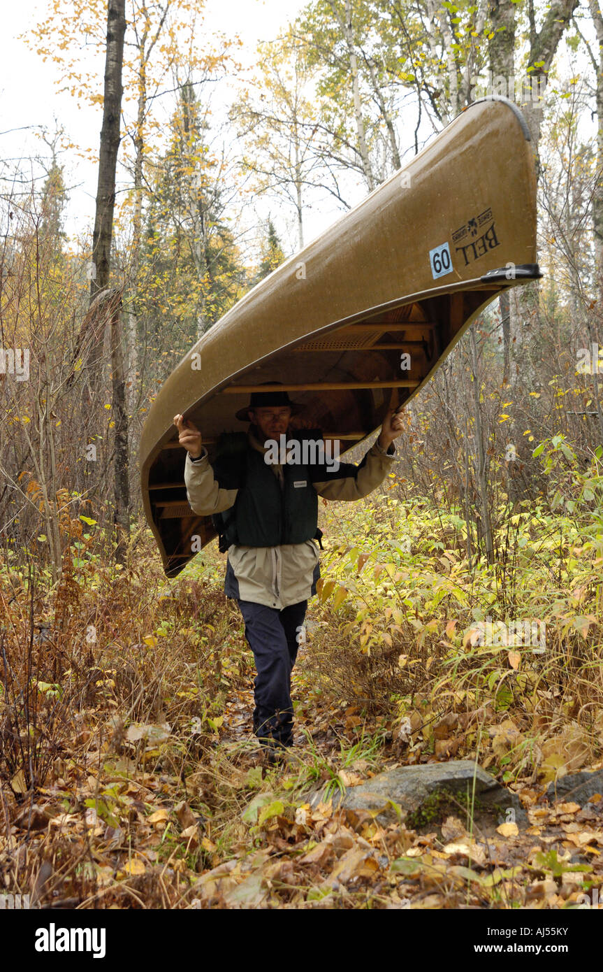 Canoe portage, Boundary Waters Canoe Area Wilderness, Minnesota, USA