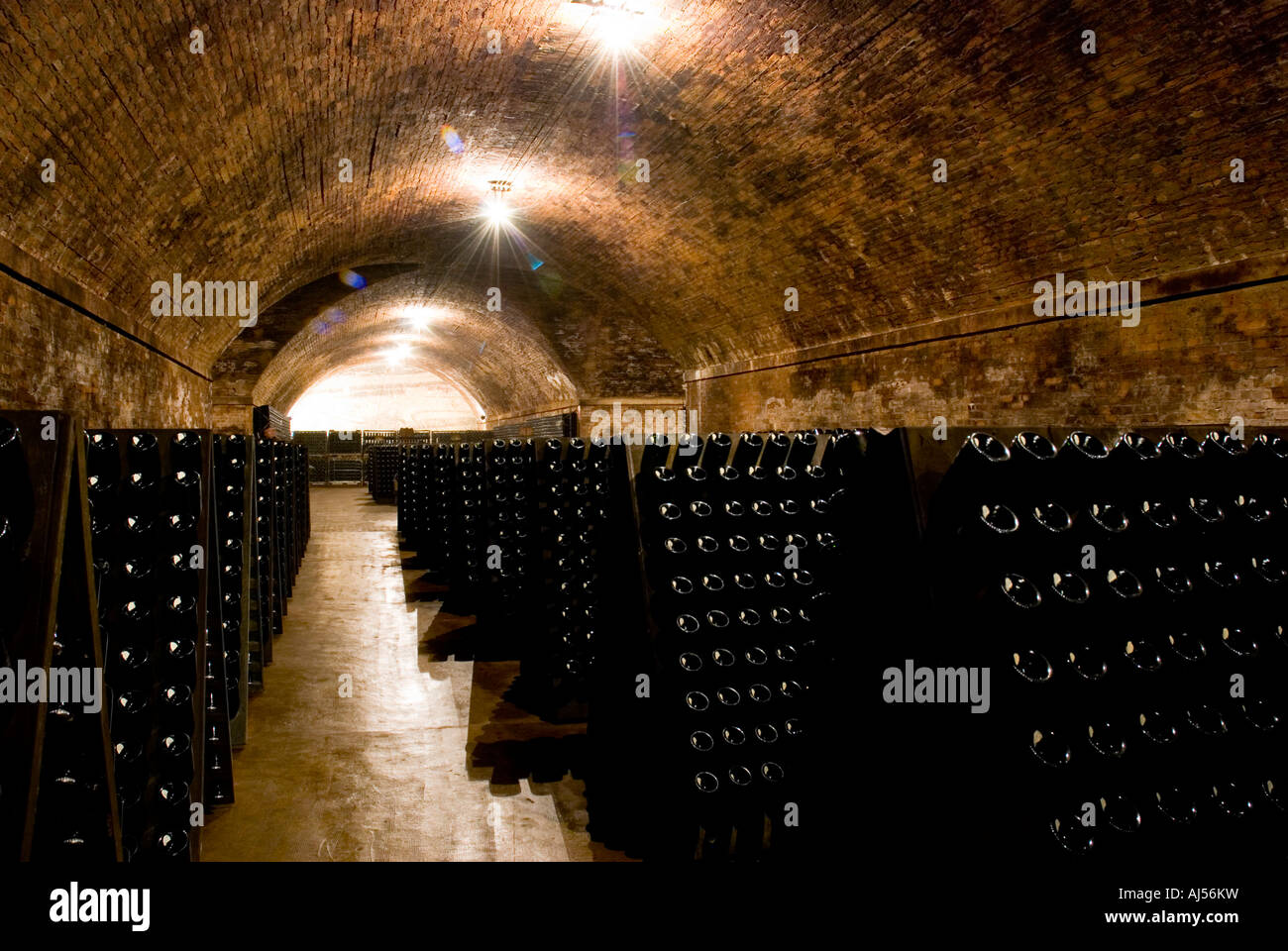 Wine cellar of Contratto winery, Piemonte, Piedmont, Italy Stock Photo