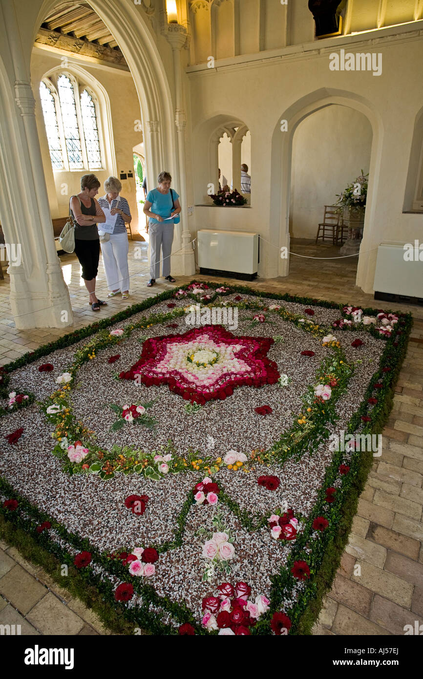 2007 Festival of Flowers and Floral Carpets, Holy Trinity Church, Long Melford, Suffolk, UK. Stock Photo