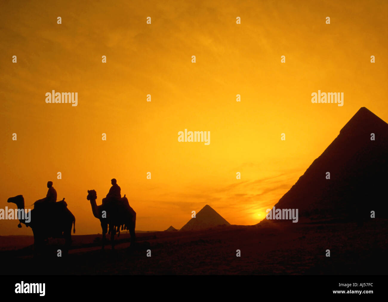 Great Pyramids of Giza Egypt at sunset of Africa Stock Photo - Alamy
