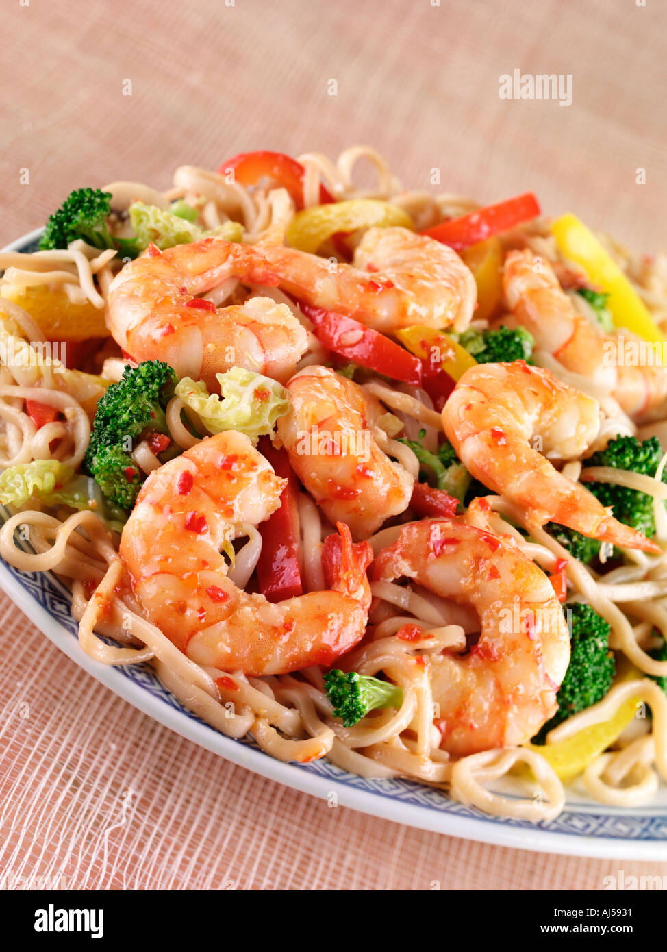 SHRIMP PRAWN NOODLES Stock Photo Alamy
