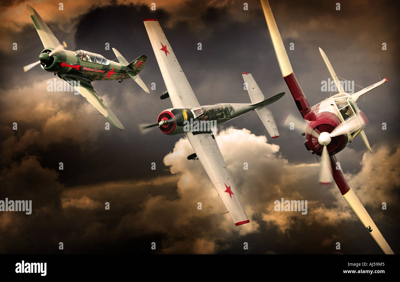 Three Aircraft attack! Stock Photo