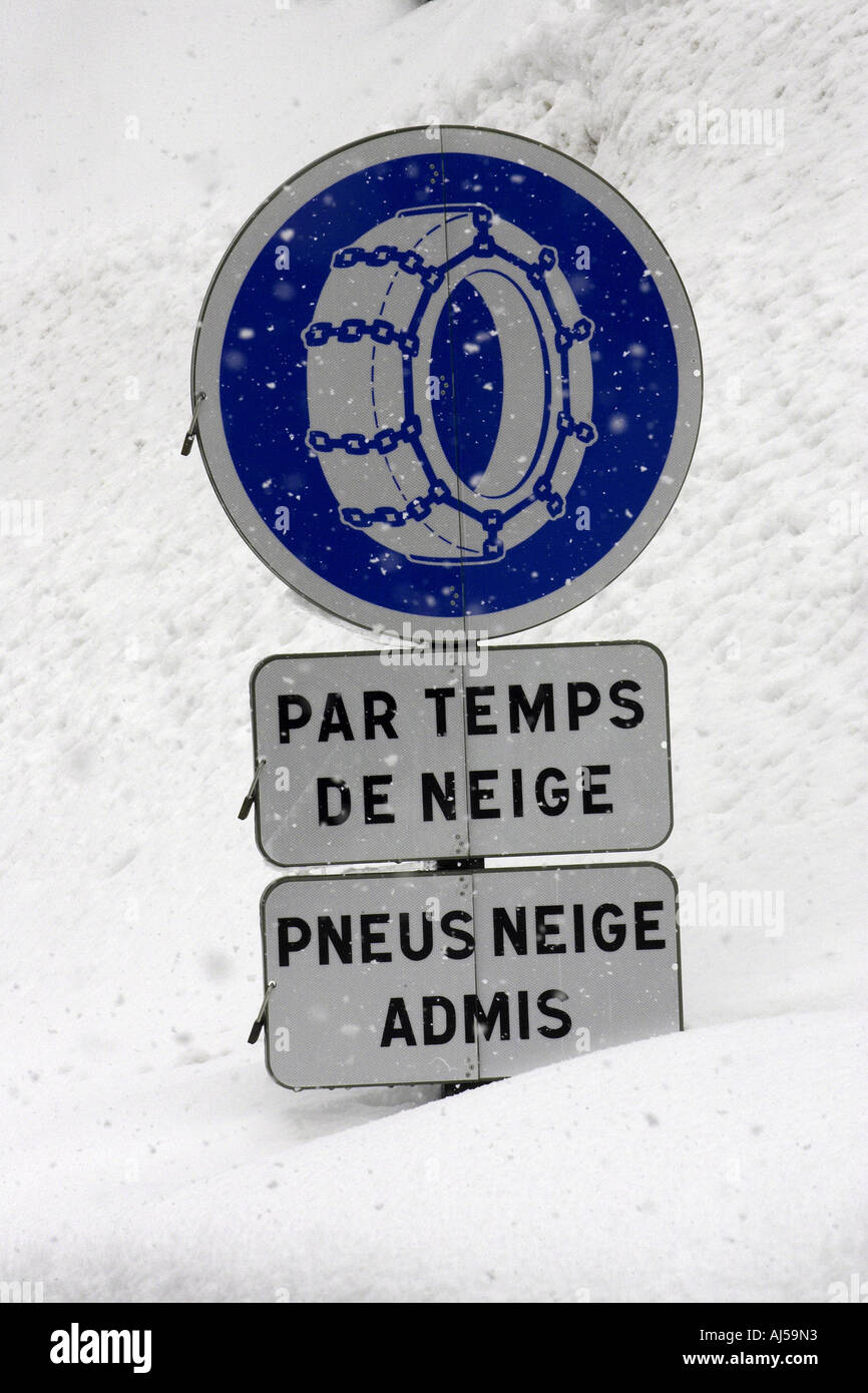 Time to put the snow chains on Stock Photo Alamy