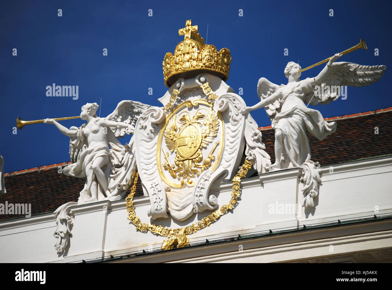 Coat of Arms, Hofburg Palace, Hofburg Quarter, Vienna, Wein, Republic of Austria Stock Photo