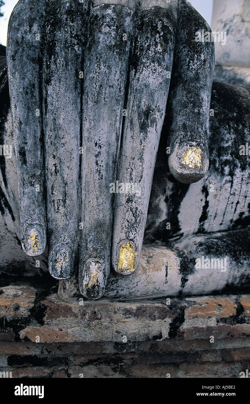 Buddha fingers Sukothai Thailand South East Asia Stock Photo Alamy