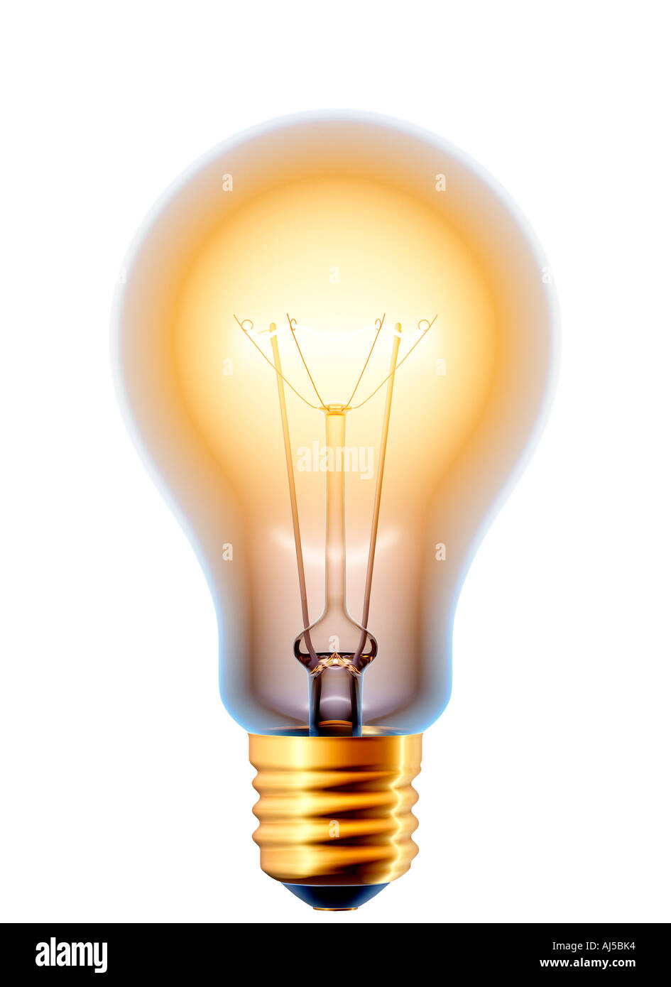 bulb with hot filament symbol of light electricity current energy illumination lighting knowledge know how intelligence Stock Photo