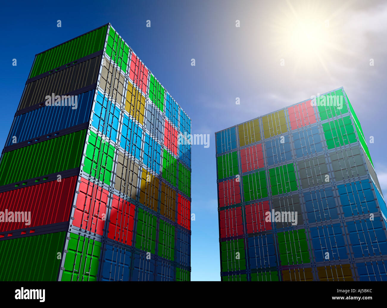 container sea see cargo transport trade Stock Photo