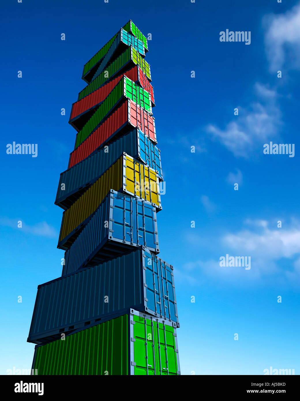 container  sea see cargo transport trade Stock Photo