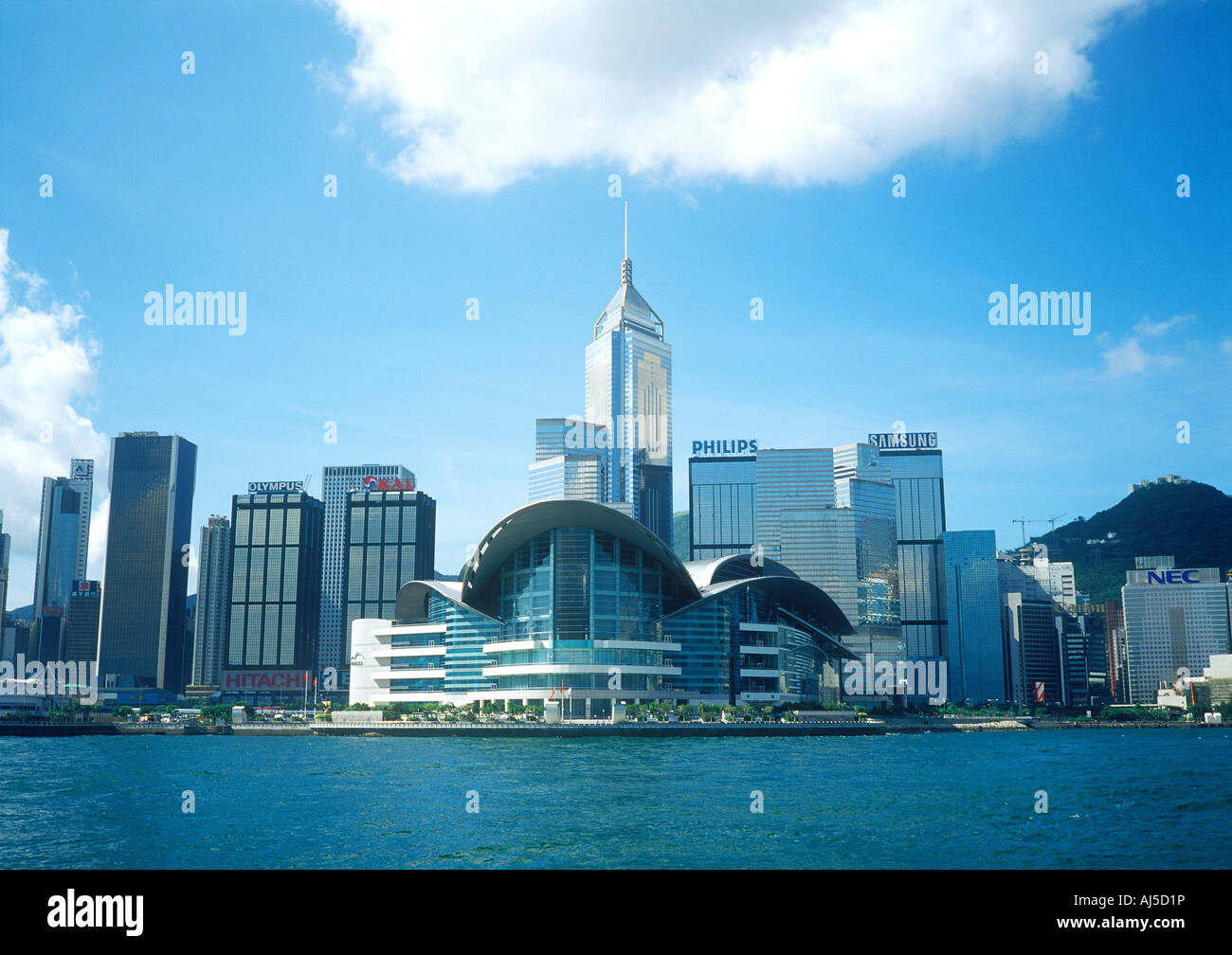 Wan Chai skyline and Victoria Harbour, Hong Kong Stock Photo - Alamy