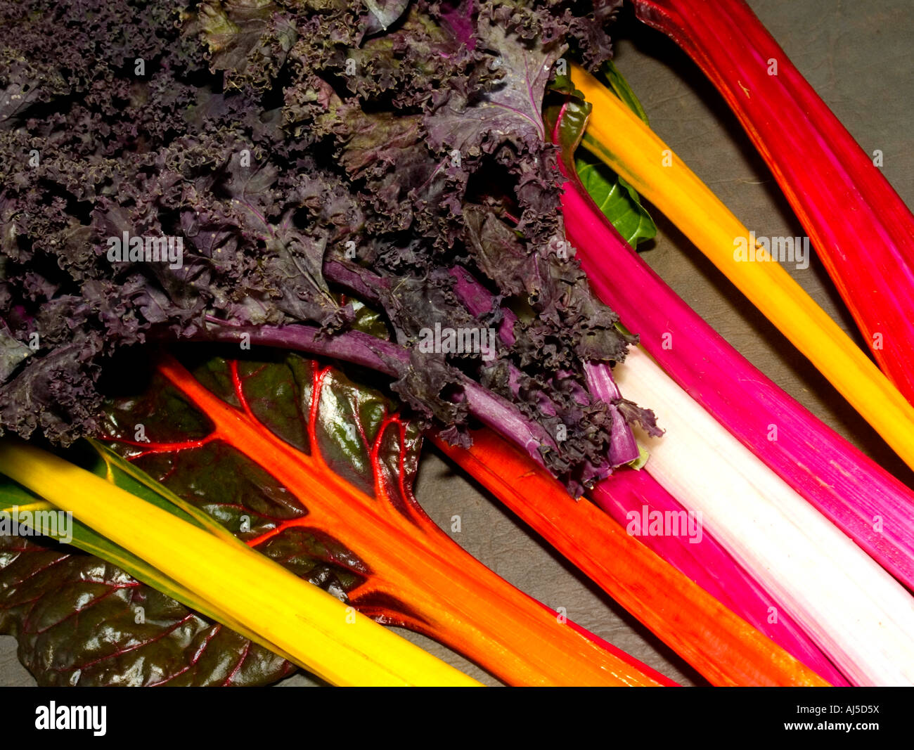Chard leaves and stalks and cabbage Stock Photo - Alamy