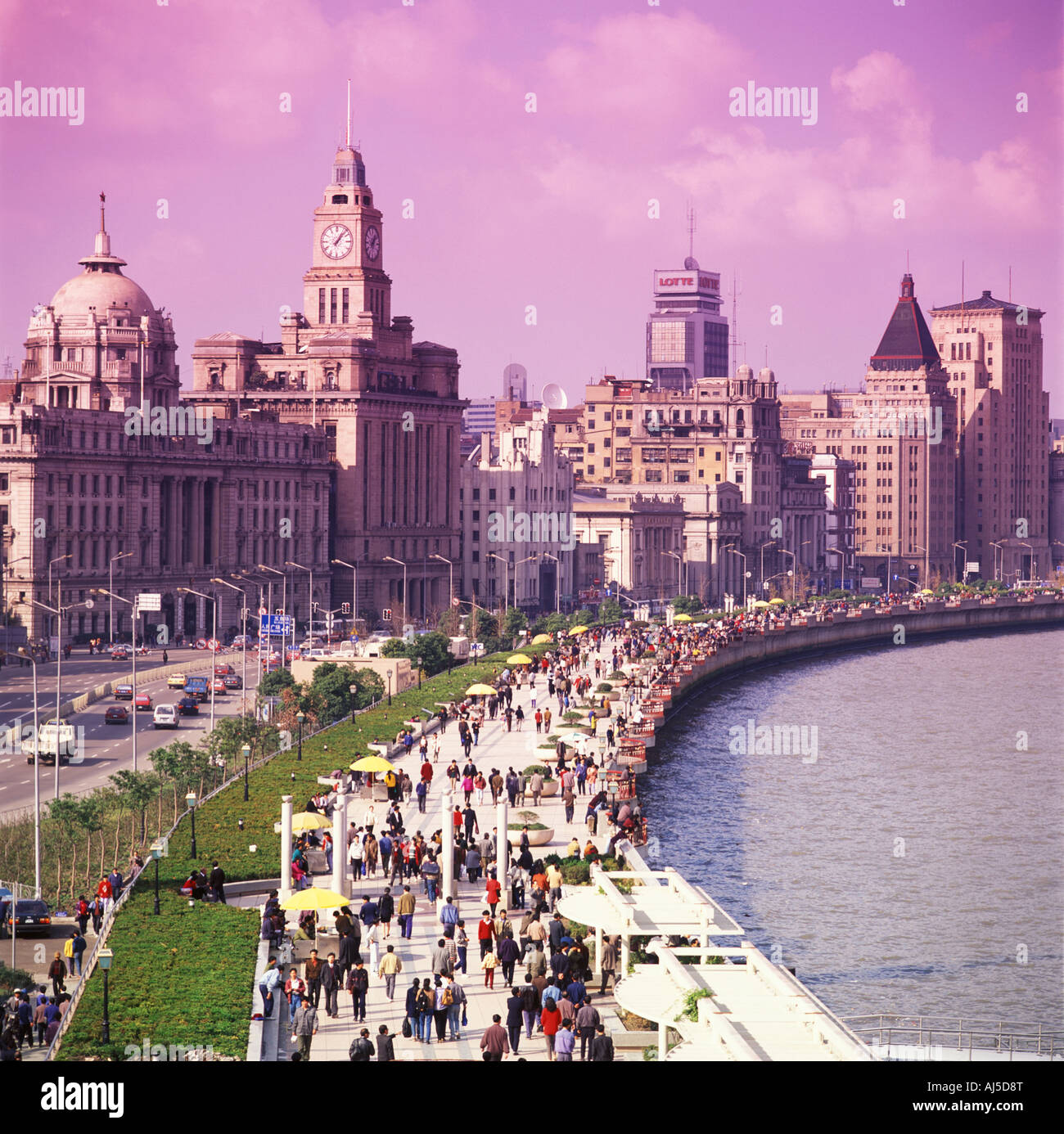 Shanghai waterfront from above hi-res stock photography and images - Alamy