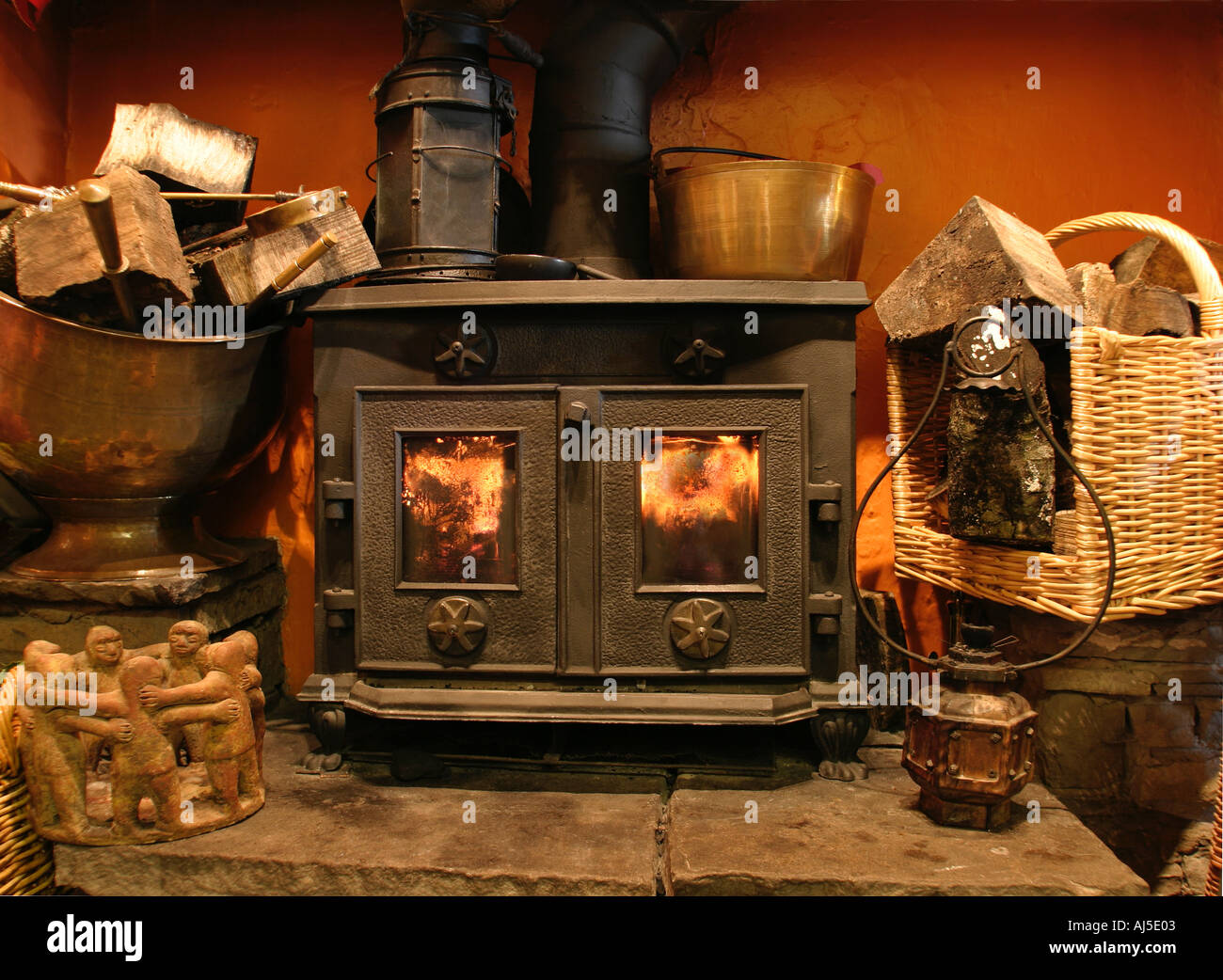Welcome Home Warmth And Comfort With A Wood Burning Stove Stock