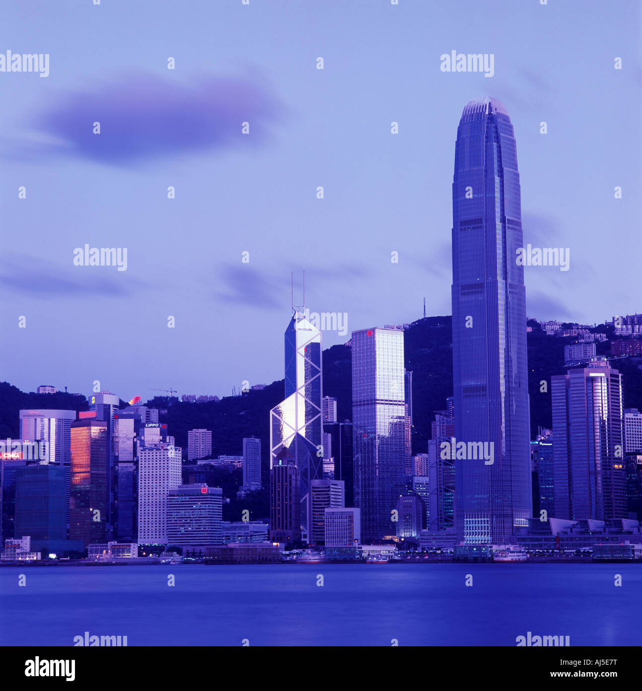 Hong Kong skyline at sunset Stock Photo - Alamy