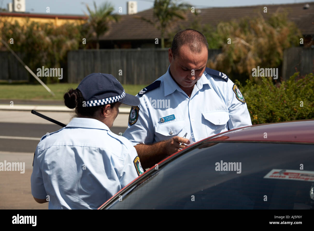Police making arrest near Ballina in New South Wales NSW Australia Stock Photo