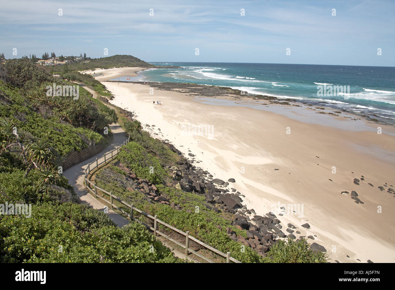 Large sandy beach at Ballina in New South Wales NSW Australia Stock