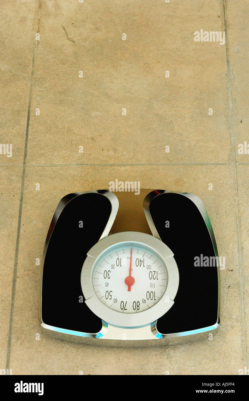 Bathroom scales Stock Photo