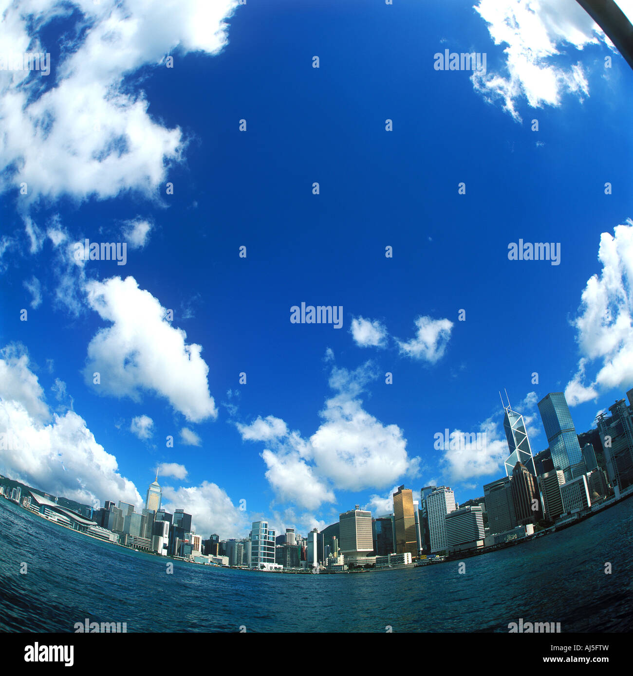 A fisheye image of Hong Kong Skyline Stock Photo - Alamy