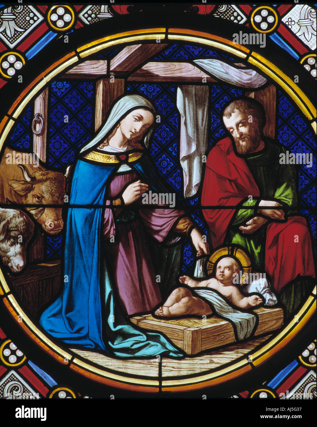 Switzerland, CH-Basle, Rhine, minster, glass window, church window ...