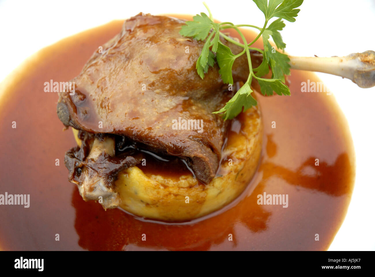 Confit of duck butternut and tarragon mash red wine jus at the Chestnut