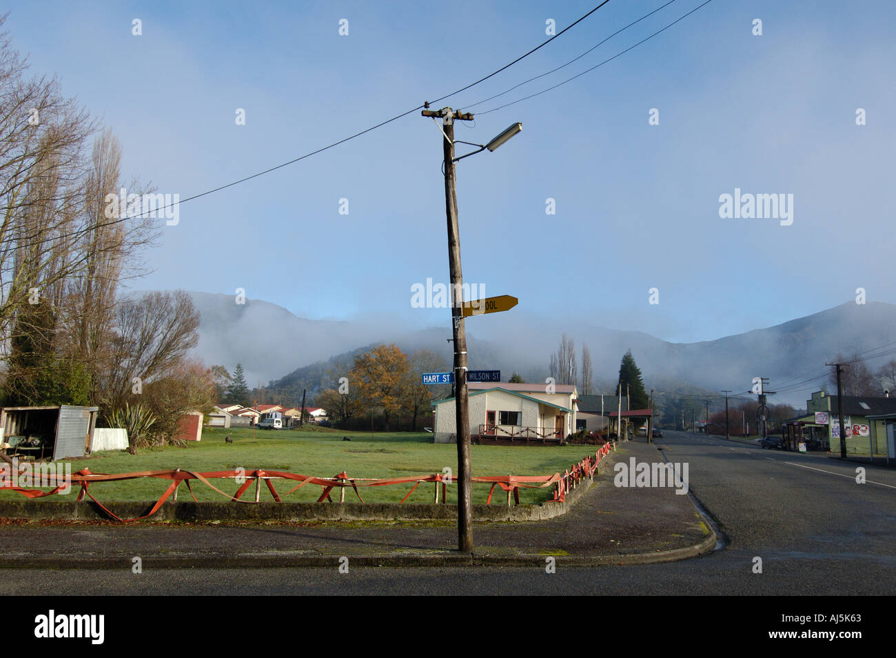 New Zealand South Island blackball early morning Stock Photo Alamy