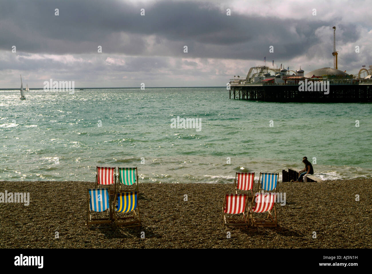 Brighton deck chairs hi-res stock photography and images - Alamy