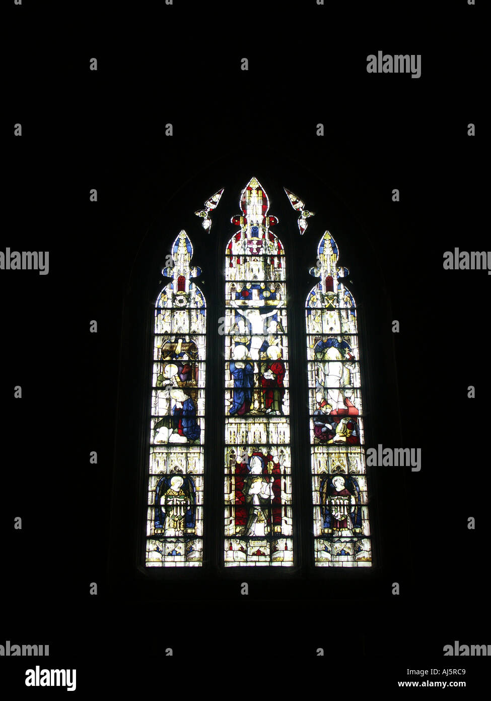 Stained Glass Window In St Cuthberts Church Shustoke Warwickshire Viewed Form The Interior Of 8658