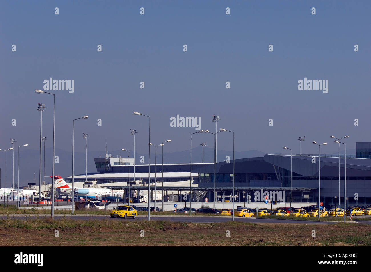 Modern terminal of Sofia Airport, Sofia, Bulgaria Stock Photo