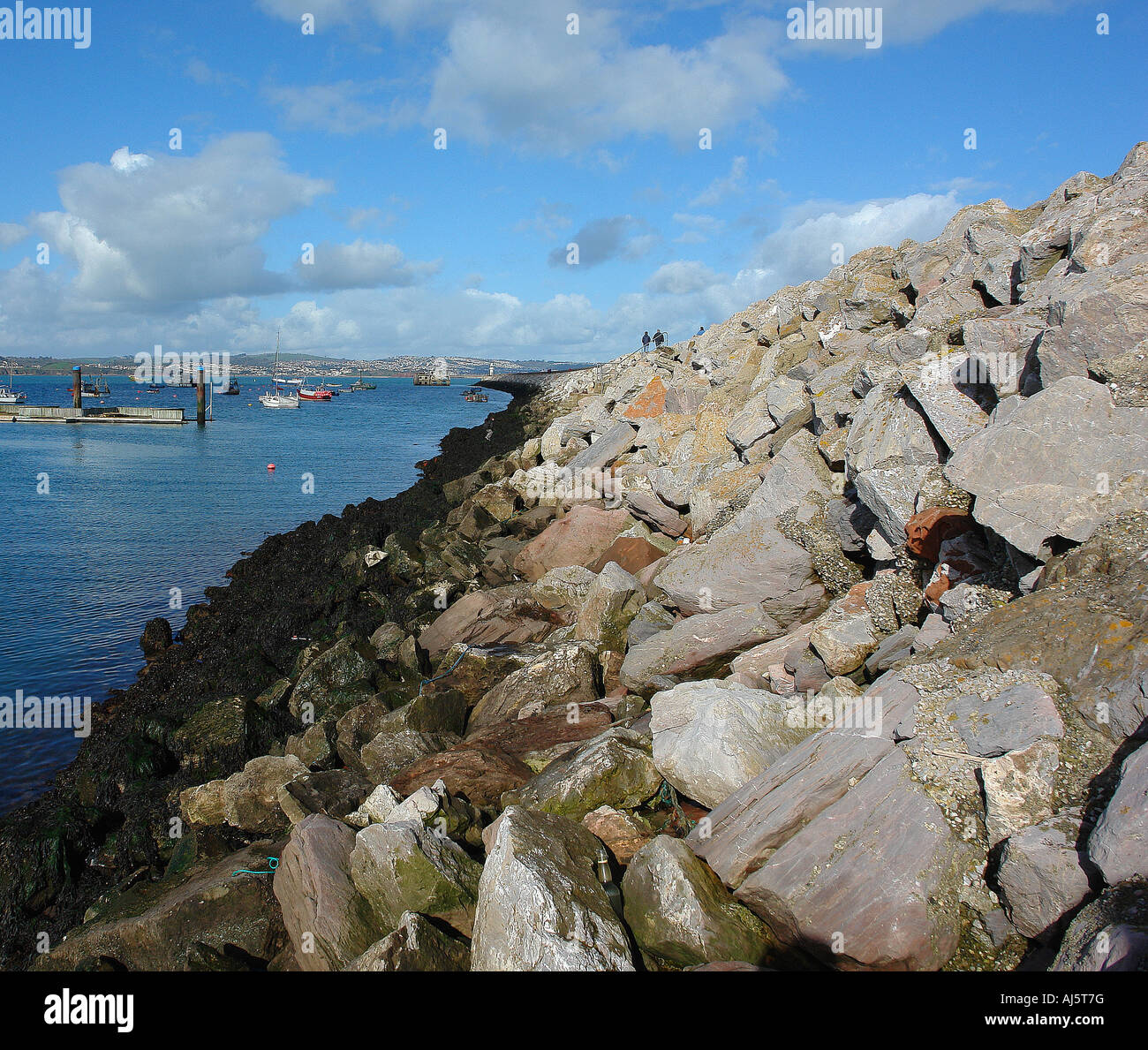 Brixham Breakwater Torbay England Stock Photo Alamy