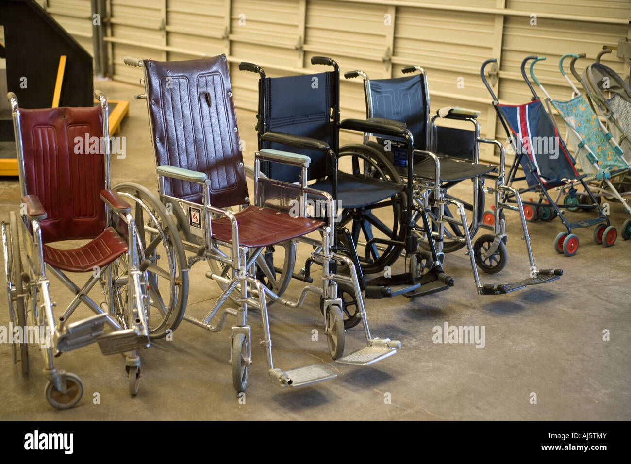 Group of Wheelchairs Stock Photo