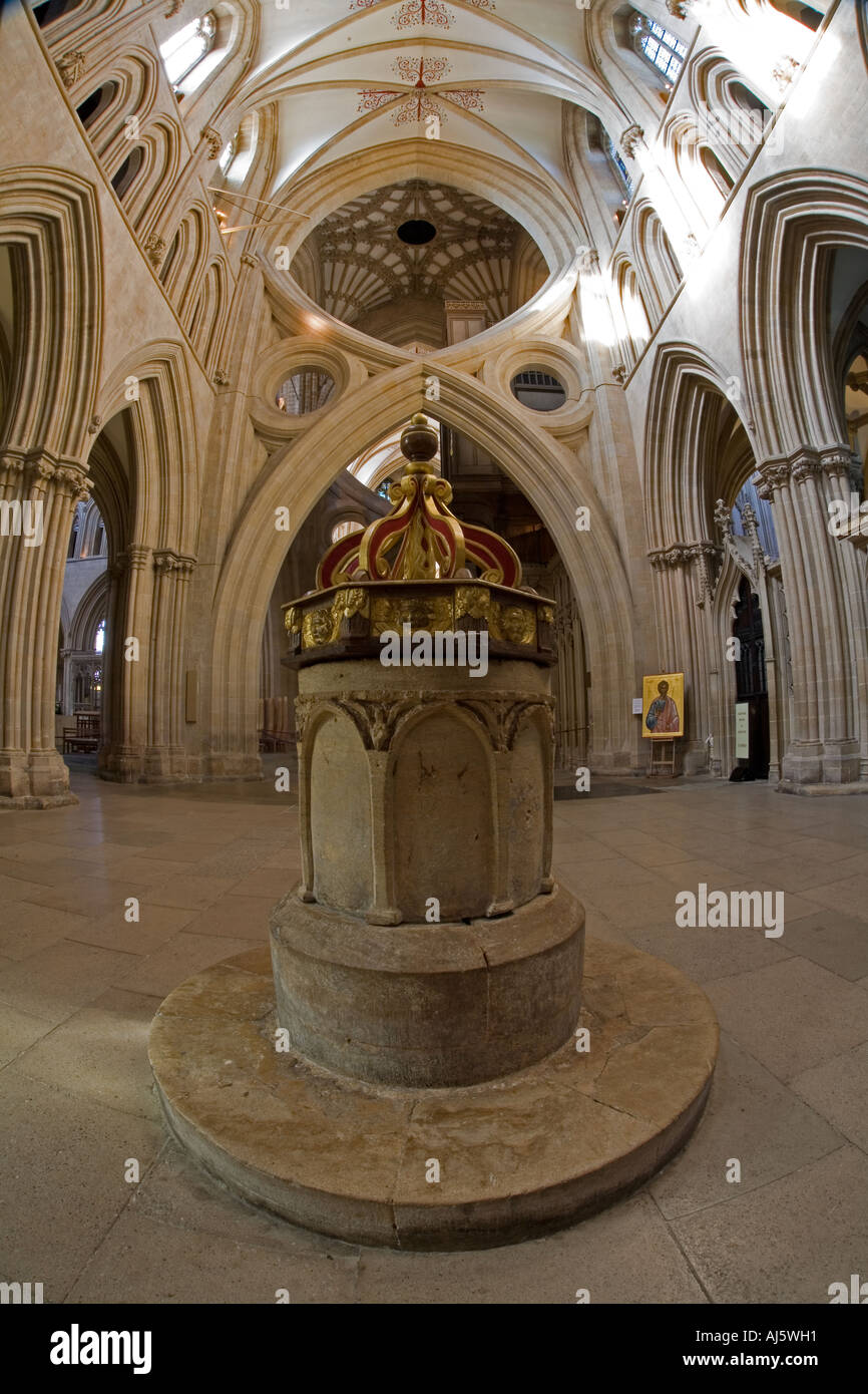 Wells Cathedral interior viewpoint, Somerset, England Stock Photo