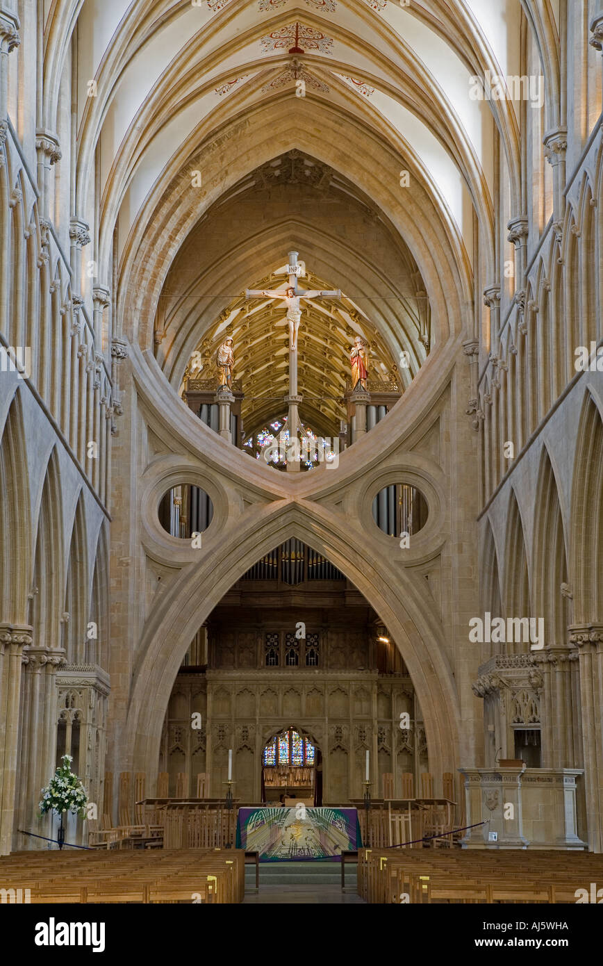 Wells Cathedral, famous interior design. Stock Photo