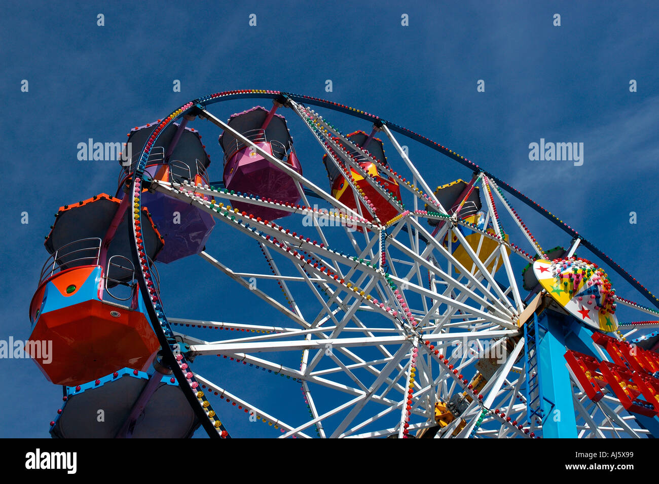 Close up of Fairground ride Scarborough in summer North Yorkshire ...