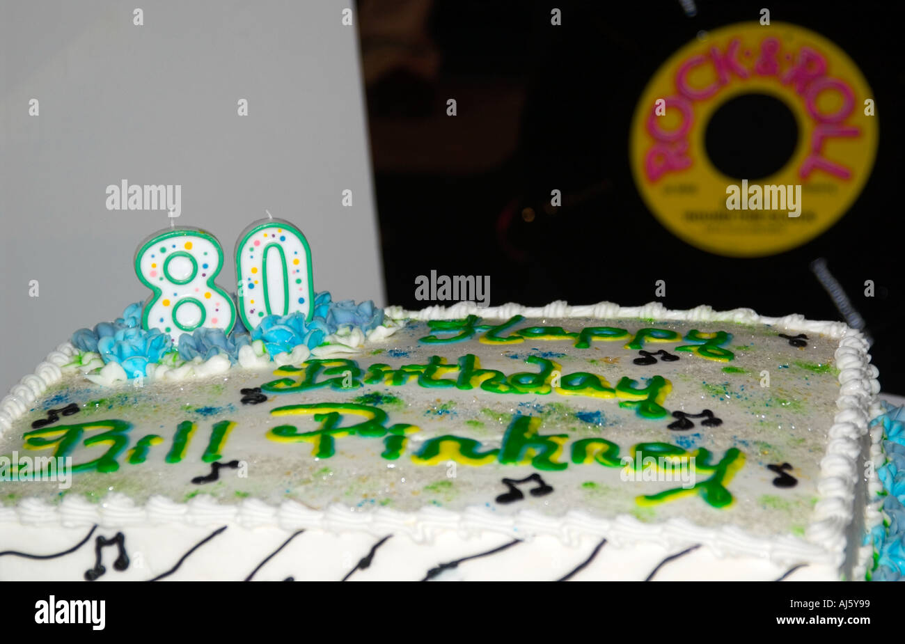 Stock photo showing Bill Pinkney 80th Birthday Cake Stock Photo - Alamy