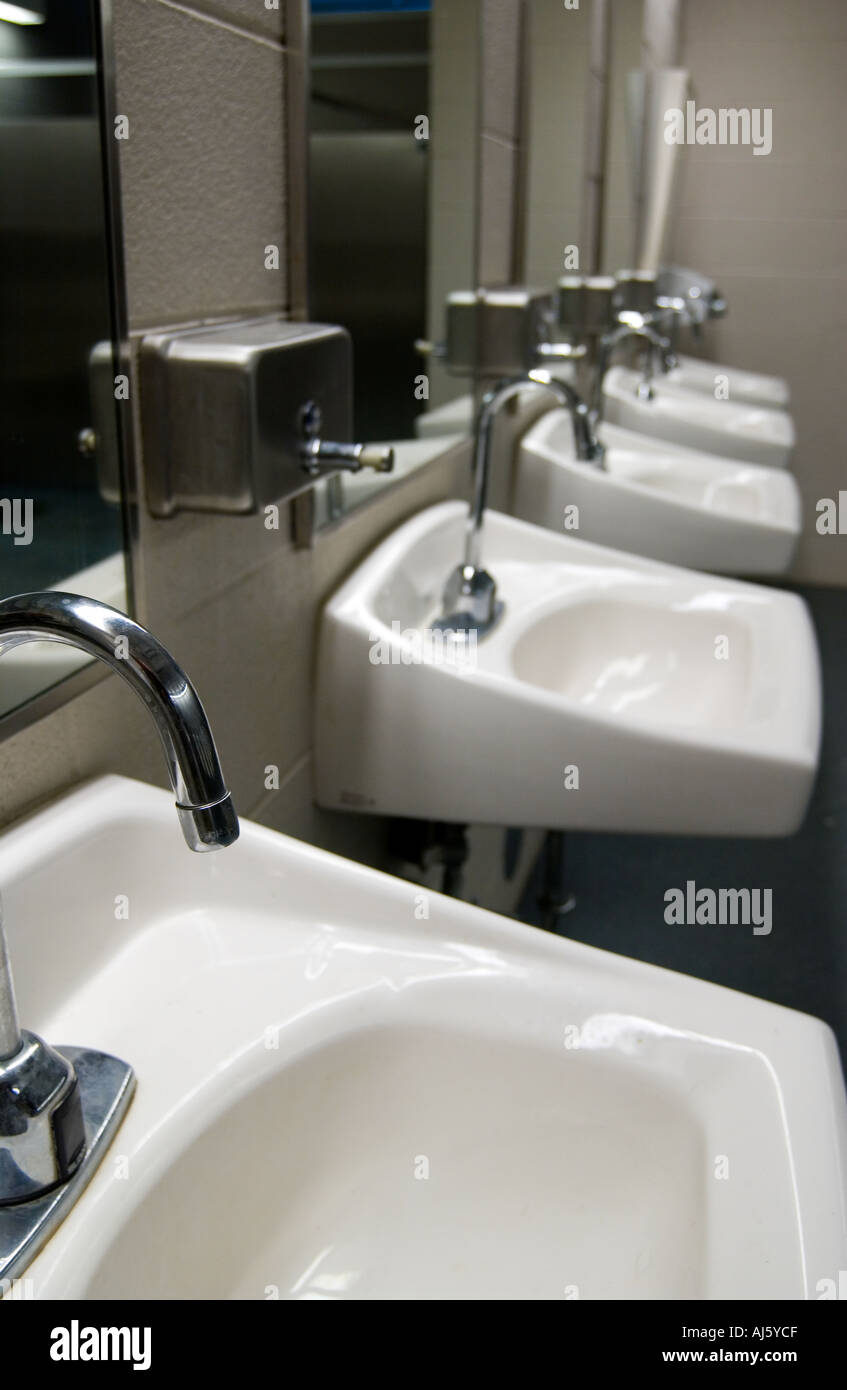 Stock photo showing Public Bathroom Sink USA Stock Photo Alamy