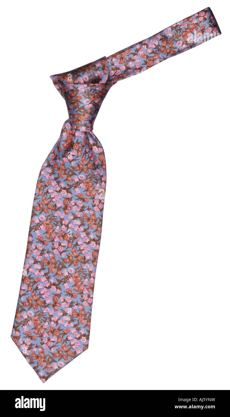 Man's flowery neck tie Stock Photo